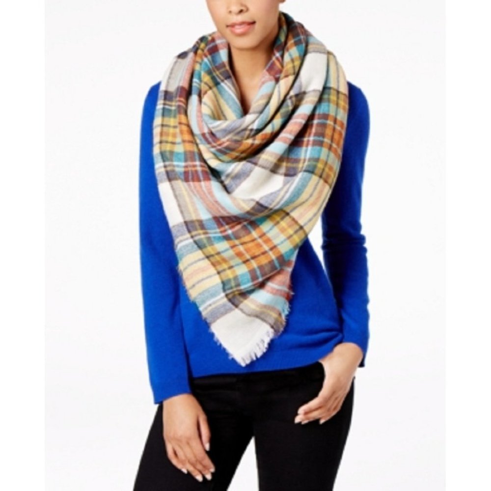 Steve Madden Classic Plaid Blanket Wrap